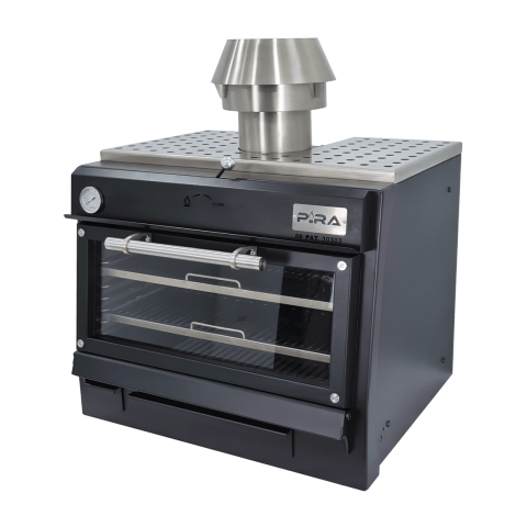 Cuptor pe carbuni - Cuptor profesional pe cărbuni PIRA 90 LUX Black, 110 kg/h