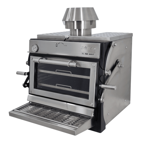 Cuptor pe carbuni - Cuptor profesional pe cărbuni PIRA 80 LUX ED, ușă verticală, 75 kg/h