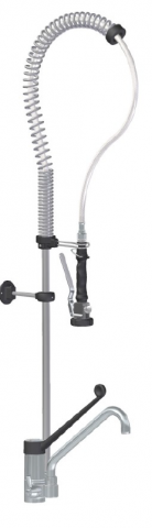 Spalator inox cu 2 cuve - Dus prespalare cu baterie industriala cu actionare antebrat