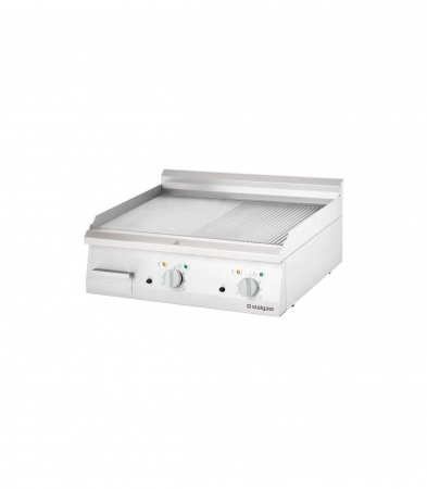 Bucatarie - Fry top electric neted, 1/2 neted, 1/2 striat, inox, 8.1kW,