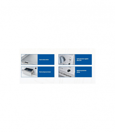 Fry top electric neted, 1/2 neted, 1/2 striat, inox, 8.1kW, [3]