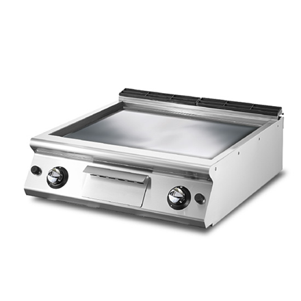 Fry top / Gratar cu roca vulcanica - Fry top gaz neted, suprafata cromata