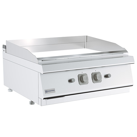 Fry top / Gratar cu roca vulcanica - Fry top gaz neted suprafata cromata