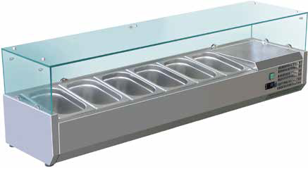 Pizza - Vitrina de ingrediente, capacitate 6 cuve GN1/4