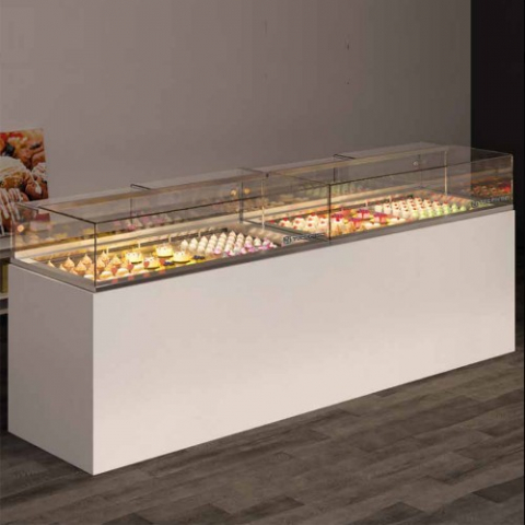 Vitrină frigorifică incorporabila drop-in pentru cofetărie ARMONIA 64/2 TEKA +4 +10 oC, lungime 1386 mm [1]