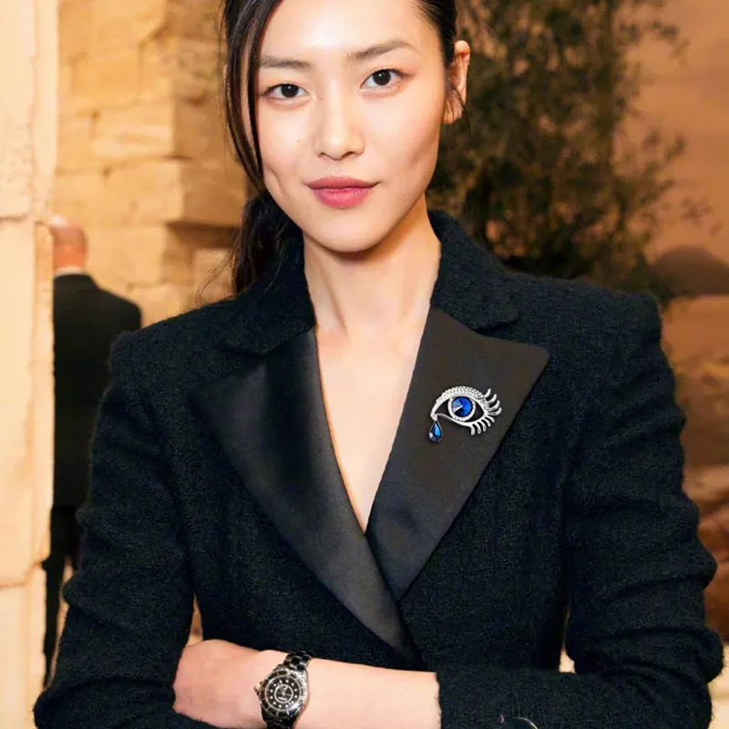 Blue Eye Drop Crystal Brooch [2]