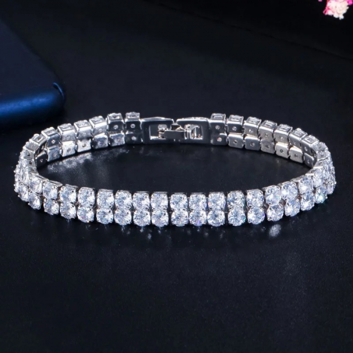 Brățară Tennis Klara double white Zirconiu [2]