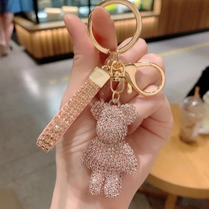 Breloc Fancy Pink Strass Rhinestone Bear [1]
