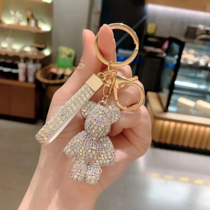 Breloc Fancy White Strass Rhinestone Bear [1]