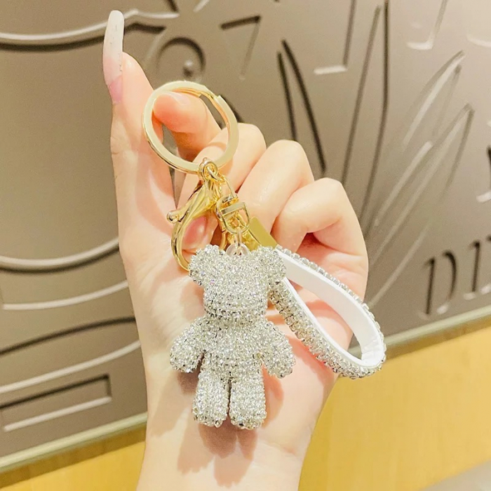 Breloc Fancy White Strass Rhinestone Bear [3]