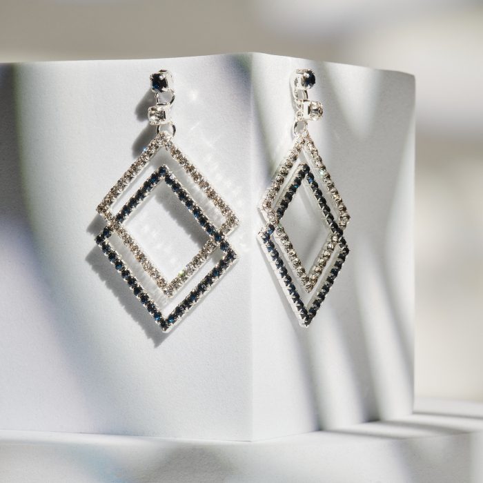 Cercei Klara Quadratic White and Dark Blue [1]