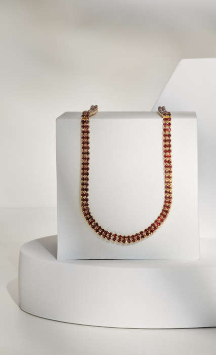 Colier Tennis Dark Red Crystal [2]