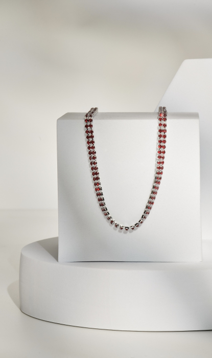 Colier Tennis Dark Red Crystal [2]