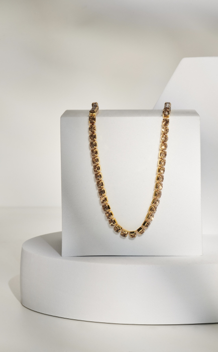 Colier Tennis Golden Crystal [2]