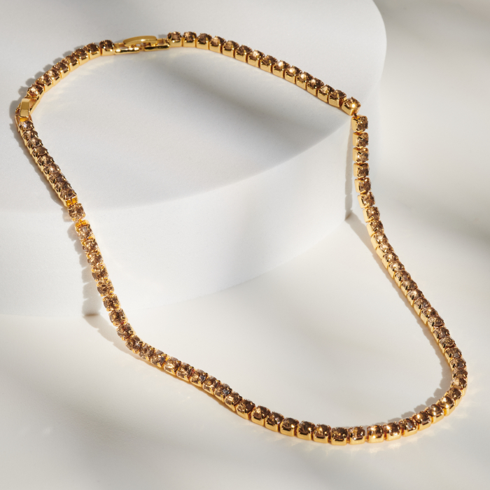 Colier Tennis Golden Crystal [1]