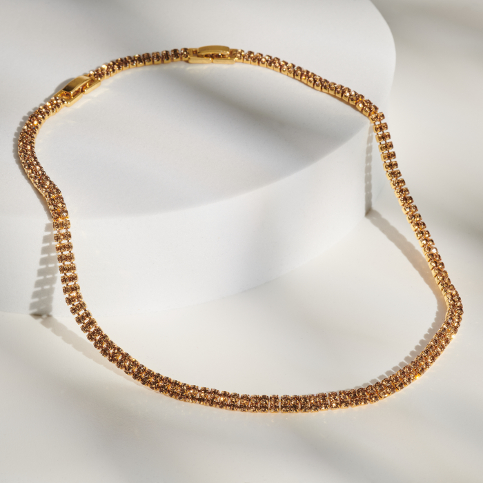 Colier Tennis Golden Crystal [1]