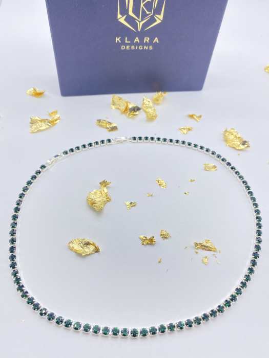 Colier Tennis Green Crystal [1]