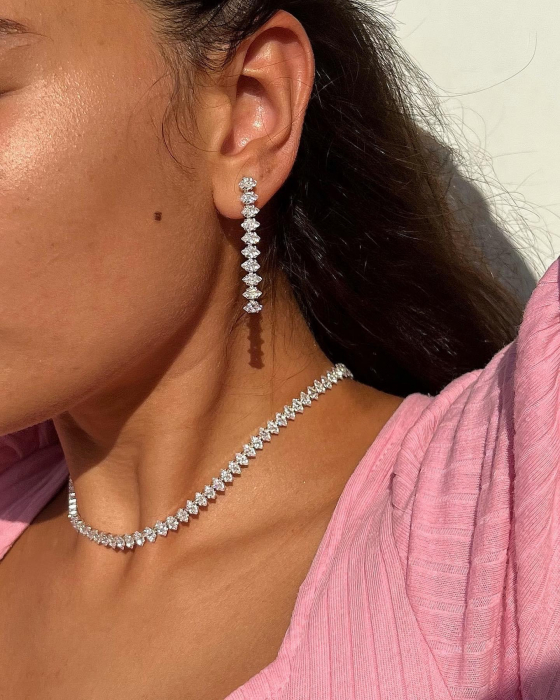 Colier Tennis klara Pear Shape Zirconiu [3]