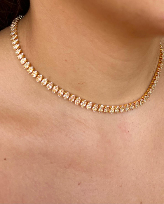 Colier Tennis klara Pear Shape Zirconiu [1]