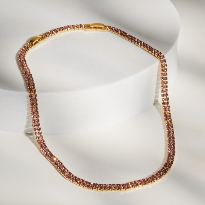 Colier Tennis Pink Crystal [1]