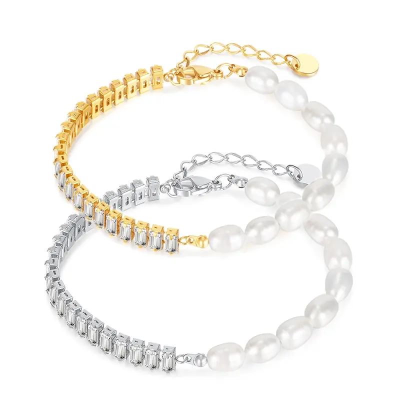 Bratari Cu Pietre Zirconiu - Brățară Tennis Half Pearl