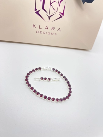Bratari  Cu Pietre Cristale - Brățară Tennis Klara Dark Red