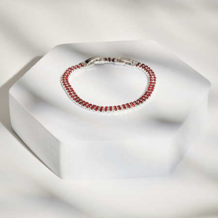 Bratari  Cu Pietre Cristale - Brățară Tennis Klara Dark Red