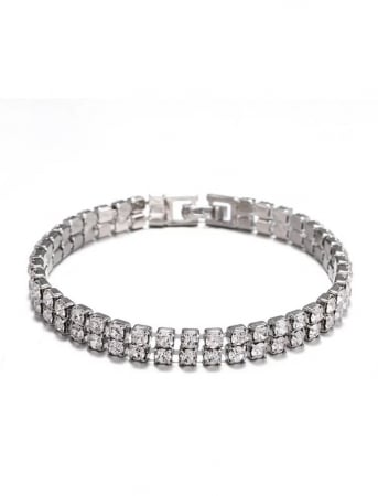 Bratari - Brățară Tennis Klara double white Zirconiu