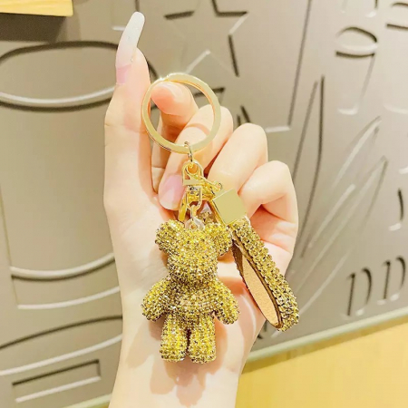 Accesorii - Breloc Fancy Gold Strass Rhinestone Bear
