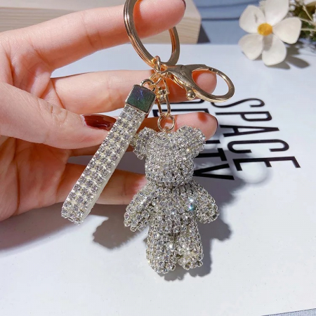 Breloc Fancy White Strass Rhinestone Bear [1]