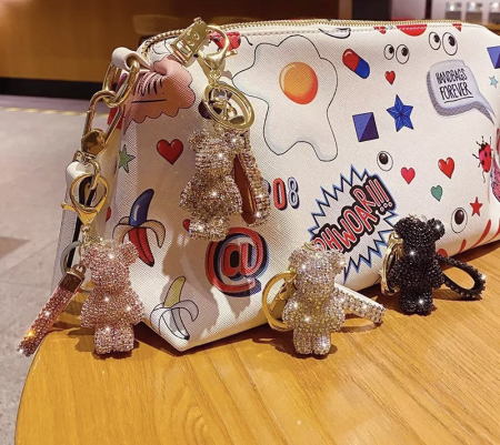 Breloc Fancy White Strass Rhinestone Bear [3]