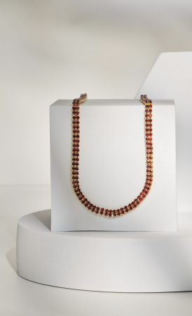 Colier Tennis Dark Red Crystal [1]