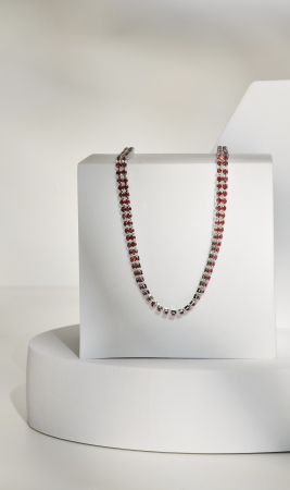 Colier Tennis Dark Red Crystal [1]