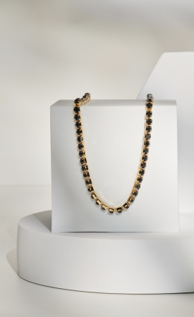 Colier Tennis Golden Crystal [1]