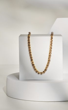 Colier Tennis Golden Crystal [1]