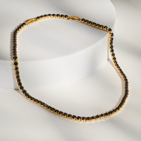 Coliere Tennis Cu Pietre Cristale - Colier Tennis Golden Crystal