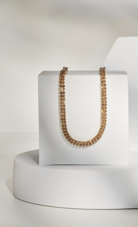 Colier Tennis Golden Crystal [1]