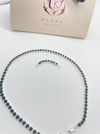 Colier Tennis Green Crystal [1]