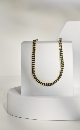 Colier Tennis Green Crystal [1]
