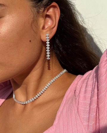 Colier Tennis klara Pear Shape Zirconiu [2]