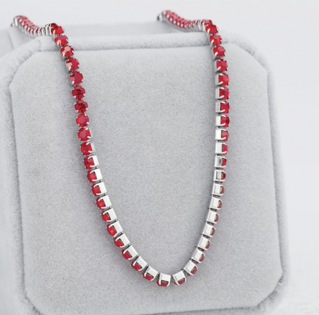 Coliere Tennis Cu Pietre Cristale - Colier Tennis Red Crystal