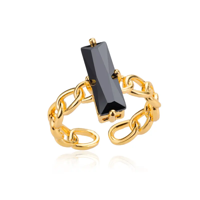 Pentru Ea - Inel Rectangular Black