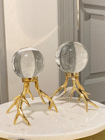 Decoratiuni Interioare - Set Glob De Cristal Cu Suport Radacina De Copac