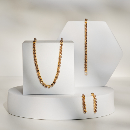 Seturi Tennis Cu Pietre Cristale - Set Tennis Klara Golden