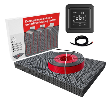 Incalzire in pardoseala sub gresie - Kit 15m² -  2250W Decoupling System cu termostat C16 WIFI