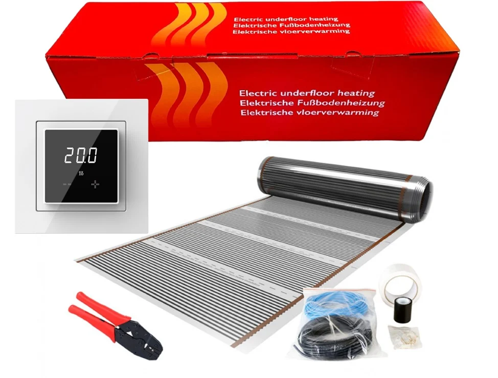 Incalzire electrica in pardoseala - Kit 5m² incalzire in pardoseala sub parchet, 700W, 1m latime, cu termostat ET44 WIFI