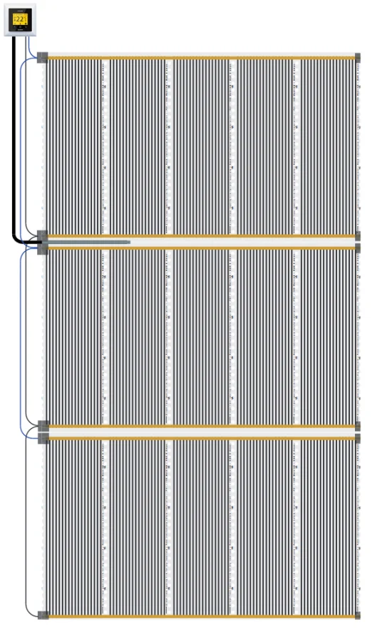 Kit 12m² incalzire in pardoseala sub parchet, 1680W, 1m latime, cu termostat ET44 WIFI [3]