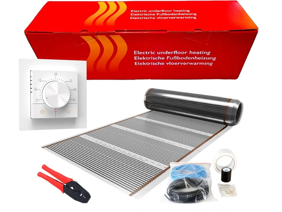 Incalzire electrica in pardoseala - Kit 8m² incalzire in pardoseala sub parchet, 1120W, 1m latime, cu termostat S-Control