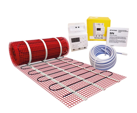 Degivrare sub gresie - Kit 2 m² 400 W degivrare pardoseala sub gresie cu termostat si senzor de temperatura