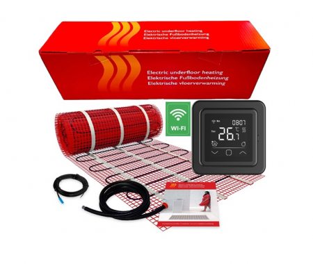 Incalzire electrica in pardoseala - Kit incalzire in pardoseala electric sub gresie 150 W/m², cu termostat C16 WIFI